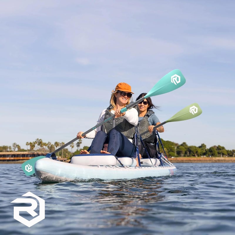 rillrun Store SUP Paddle - Paddle Board Paddle 4 Piece Stand Up Paddleboard Paddles Lightweight Floating Kayak Paddle - Light Blue - Lake Green - Light Green - Image 2